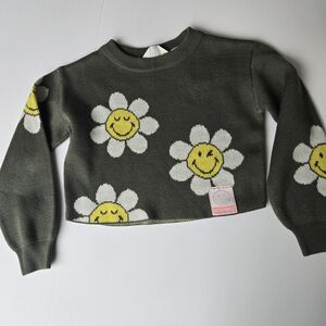 H&M Kids Sweater with Smiling Daisies - Green and Yellow